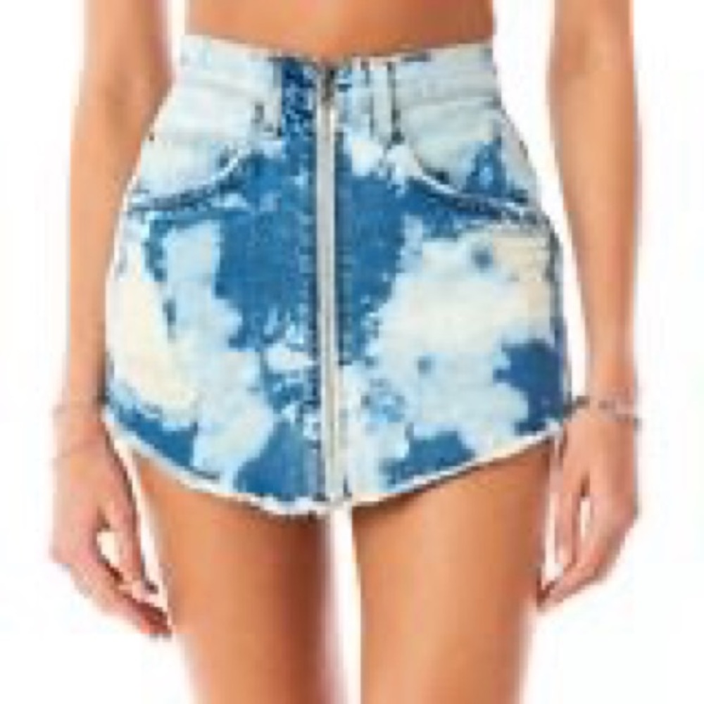 BEATRICE KAINITE BLEACH SPLOTCH DENIM SKIRT LF NWT